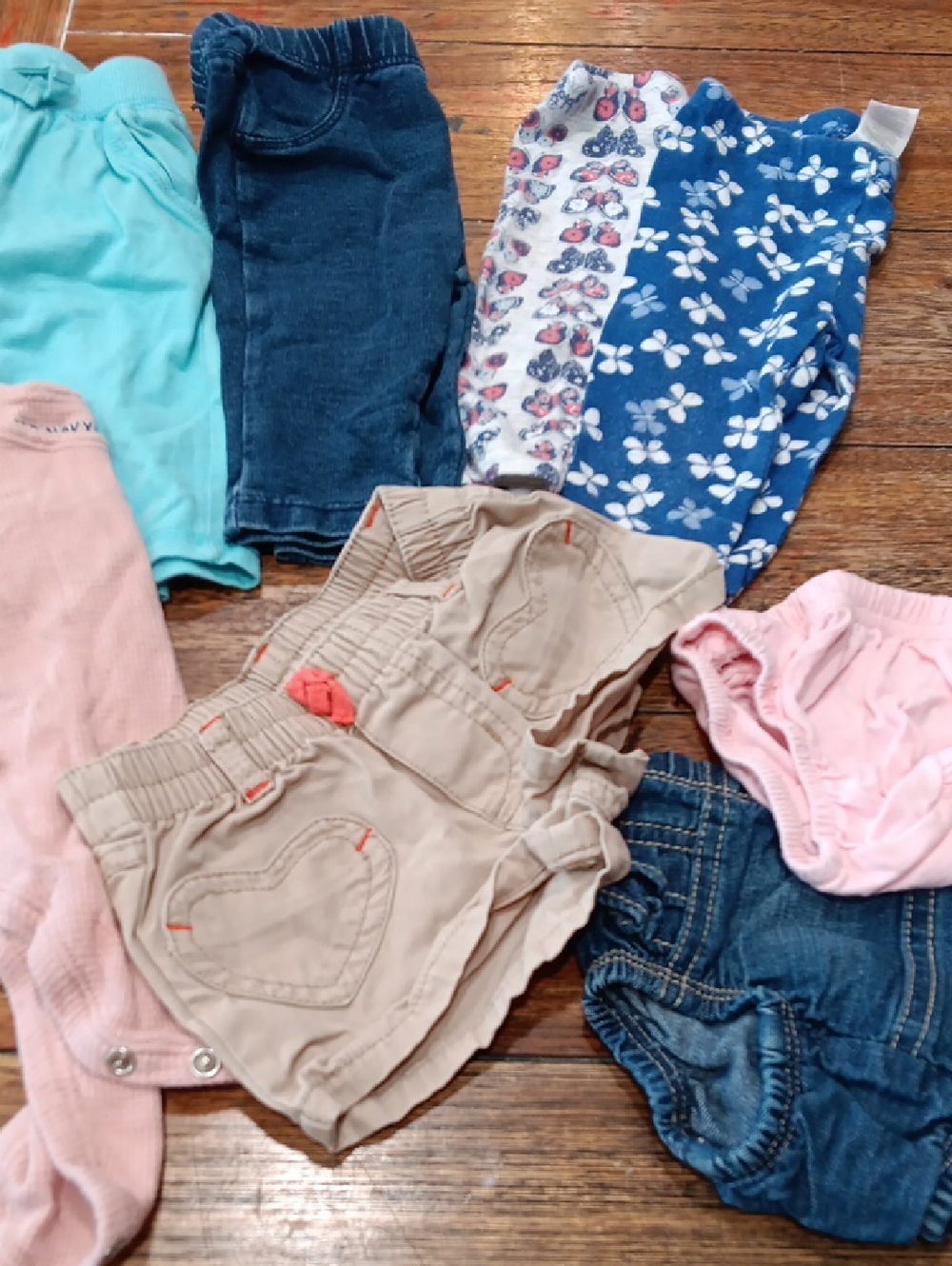 Assorted Baby Bottoms And A Onsie Size 0 /3 Months